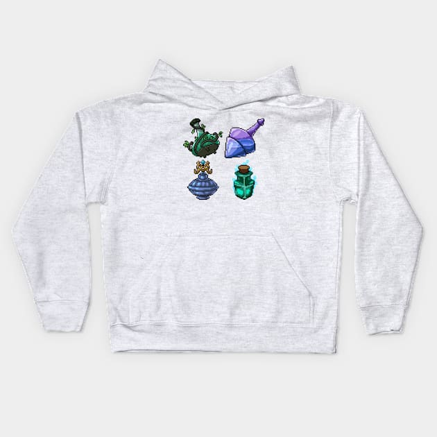 Pixel Magic Bottle Kids Hoodie by Mako Design 